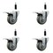 Service Caster 3.5'' Gray Poly Swivel 7/8'' Expanding Stem Caster Set Total Lock Brake, 4PK SCC-EXTTL20S3514-PPUB-78-4 - alternate 1